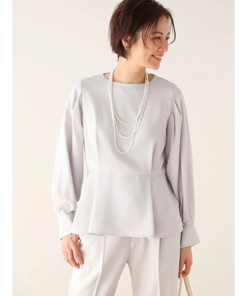 ef-de（エフデ）の「ef-de　ペプラムブラウス（シャツ/ブラウス・レディース・グレイッシュベージュ/ダークネイビー・M/L）」の3枚目の写真