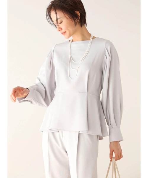 ef-de（エフデ）の「ef-de　ペプラムブラウス（シャツ/ブラウス・レディース・グレイッシュベージュ/ダークネイビー・M/L）」の9枚目の写真