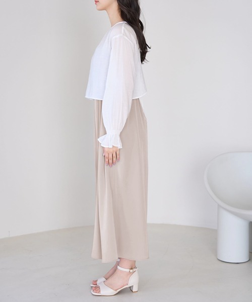 ROPE' PICNIC(ロペピクニック)の「シアーブラウスキャミワンピース(ワンピース・レディース・チャコールグレー/ベージュ系その他・38)」の18枚目の写真