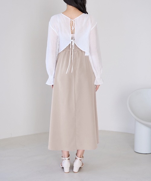 ROPE' PICNIC(ロペピクニック)の「シアーブラウスキャミワンピース(ワンピース・レディース・チャコールグレー/ベージュ系その他・38)」の19枚目の写真