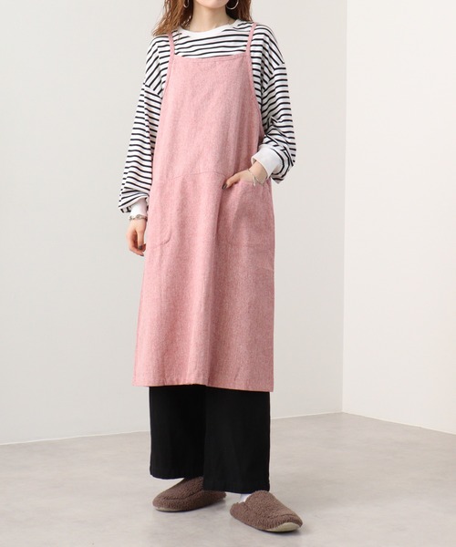 jou jou lier シャンブレーワンピースエプロン（エプロン