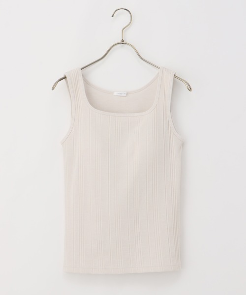 Honeys(ハニーズ)の「カップ付きスクエアネックタンクトップ(タンクトップ・レディース・オフホワイト/グレイッシュベージュ/ブラック/ピンク/モカ/ミント・LL/L/M/S)」の4枚目の写真