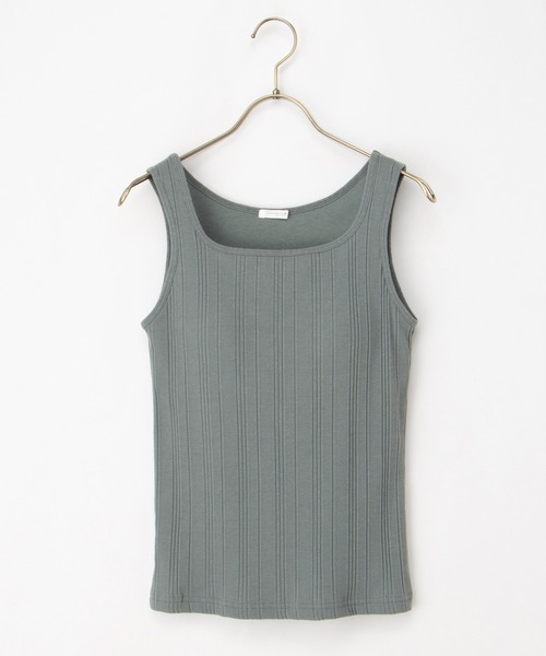 Honeys(ハニーズ)の「カップ付きスクエアネックタンクトップ(タンクトップ・レディース・オフホワイト/グレイッシュベージュ/ブラック/ピンク/モカ/ミント・LL/L/M/S)」の5枚目の写真