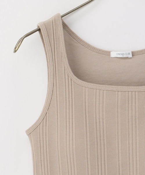 Honeys(ハニーズ)の「カップ付きスクエアネックタンクトップ(タンクトップ・レディース・オフホワイト/グレイッシュベージュ/ブラック/ピンク/モカ/ミント・LL/L/M/S)」の17枚目の写真