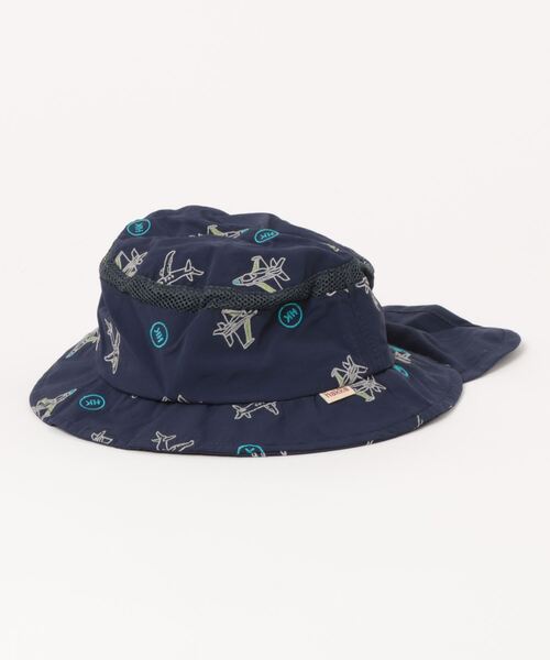 HAKKA BABY（ハッカベビー）の「[ベビー]いちご刺繍／スカイトリップ刺繍日よけ付きハット（ハット・キッズ・ピンク/ベージュ/ネイビー/サックスブルー・S）」の3枚目の写真