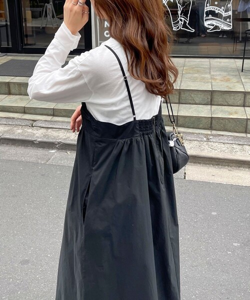 fredy emue（フレディエミュ）の「タックデザインギャザーキャミワンピース（ワンピース・レディース・ブラック/カーキ・38）」の19枚目の写真