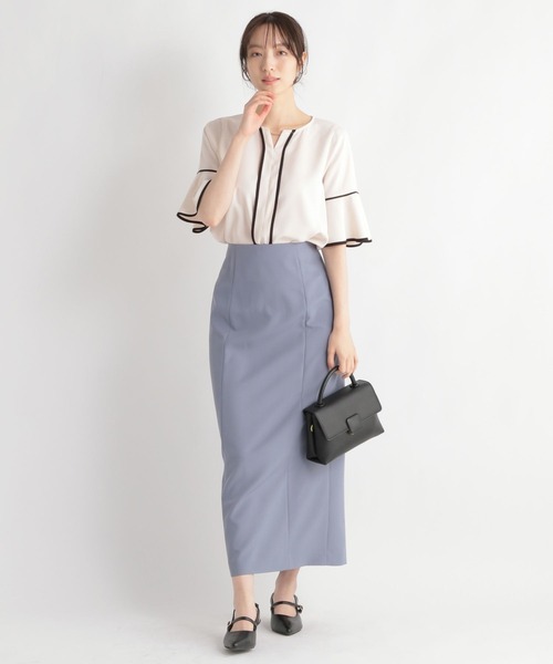 Andemiu（アンデミュウ）の「フロントアクセブラウス109466（シャツ/ブラウス・レディース・アイボリー/ブルー/ネイビー/ベージュ/ネイビー×ホワイト・FREE）」の15枚目の写真