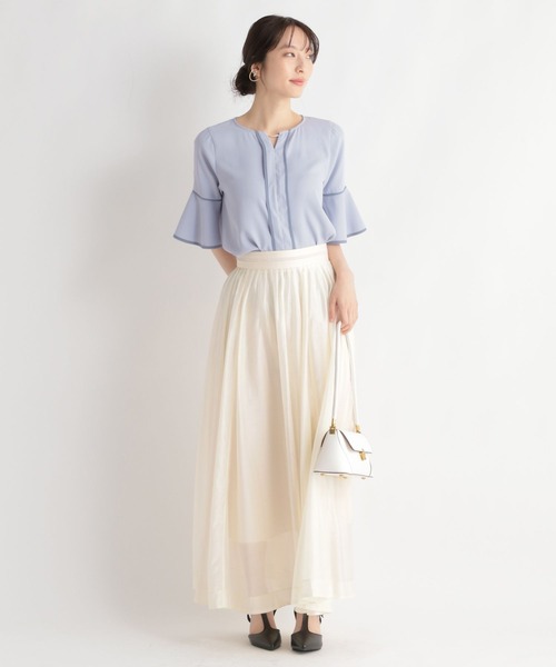 Andemiu（アンデミュウ）の「フロントアクセブラウス109466（シャツ/ブラウス・レディース・アイボリー/ブルー/ネイビー/ベージュ/ネイビー×ホワイト・FREE）」の16枚目の写真