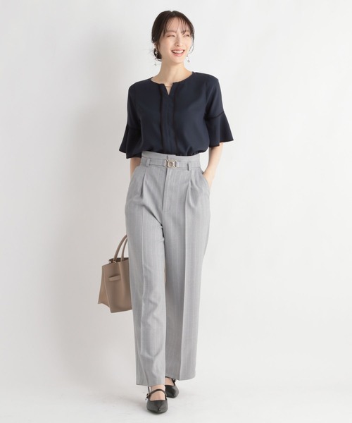 Andemiu（アンデミュウ）の「フロントアクセブラウス109466（シャツ/ブラウス・レディース・アイボリー/ブルー/ネイビー/ベージュ/ネイビー×ホワイト・FREE）」の17枚目の写真