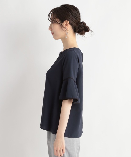 Andemiu（アンデミュウ）の「フロントアクセブラウス109466（シャツ/ブラウス・レディース・アイボリー/ブルー/ネイビー/ベージュ/ネイビー×ホワイト・FREE）」の19枚目の写真