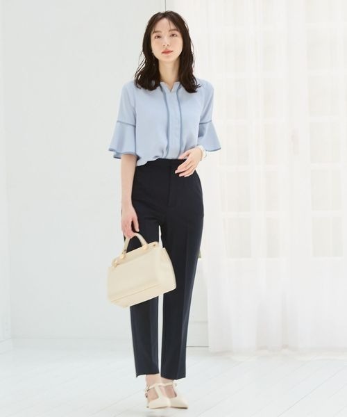 Andemiu（アンデミュウ）の「フロントアクセブラウス109466（シャツ/ブラウス・レディース・アイボリー/ブルー/ネイビー/ベージュ/ネイビー×ホワイト・FREE）」の20枚目の写真