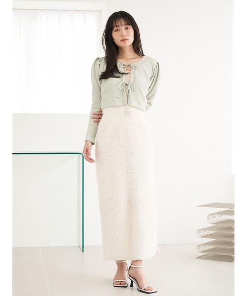 Stylevoice for xxx（スタイルヴォイスフォー）の「ランダムリブリボンカーディガン（Tシャツ/カットソー・レディース・グリーン/オフホワイト/ブラック・FREE）」の20枚目の写真