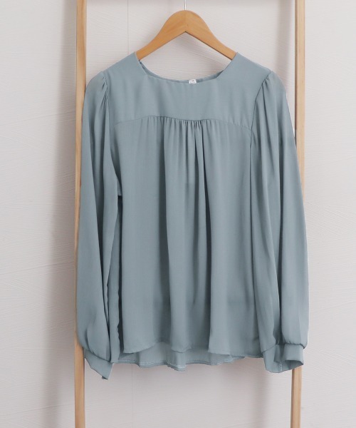 Miniministore(ミニミニストア)の「オフィスカジュアル シャツブラウス 薄手(シャツ/ブラウス・レディース・ブルーグレー/アイボリー・L/XL/M)」の15枚目の写真