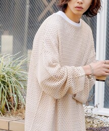 FREAK'S STORE | 限定展開 ビッグシルエット クルーネック メッシュニットPO(ニット/セーター)