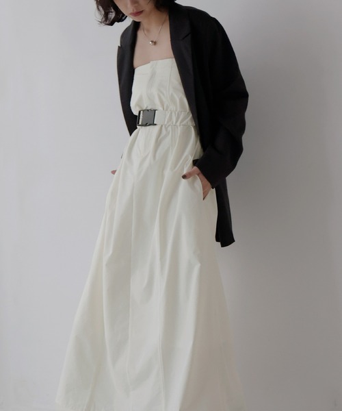 hellam(へラム)の「2WAYベアトップジャンスカ(サロペット/オーバーオール・レディース・グレイッシュベージュ/ブラック/グレー/ホワイト/カーキ・FREE)」の18枚目の写真