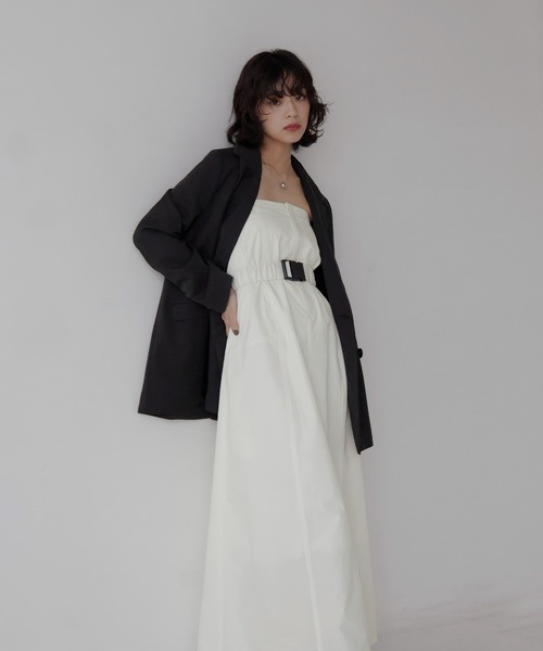 hellam(へラム)の「2WAYベアトップジャンスカ(サロペット/オーバーオール・レディース・グレイッシュベージュ/ブラック/グレー/ホワイト/カーキ・FREE)」の19枚目の写真