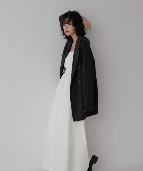 hellam(へラム)の「2WAYベアトップジャンスカ(サロペット/オーバーオール・レディース・グレイッシュベージュ/ブラック/グレー/ホワイト/カーキ・FREE)」の20枚目の写真