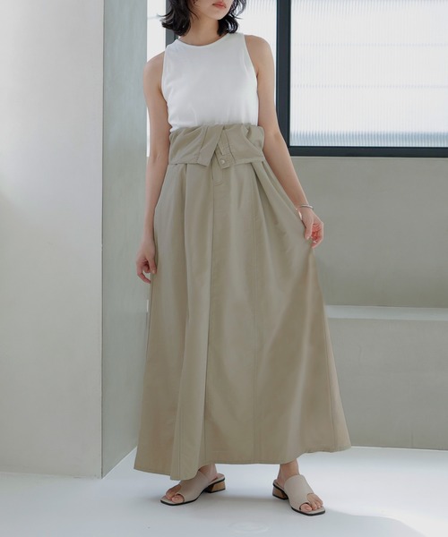 美品☆フランシュリッペ ドット リネン サロペットスカート