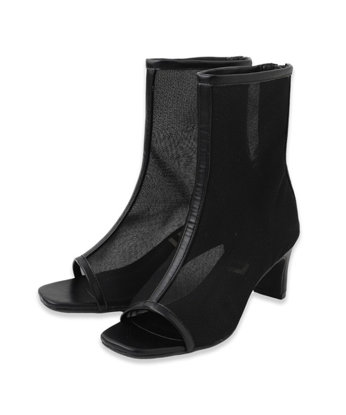 VICKY(ビッキー)の「【S~LLサイズ】メッシュブーツ(ブーツ・レディース・ブラック/オフホワイト・23.0cm/24.5cm/23.5cm/24.0cm)」の1枚目の写真