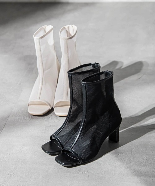 VICKY(ビッキー)の「【S~LLサイズ】メッシュブーツ(ブーツ・レディース・ブラック/オフホワイト・23.0cm/24.5cm/23.5cm/24.0cm)」の16枚目の写真