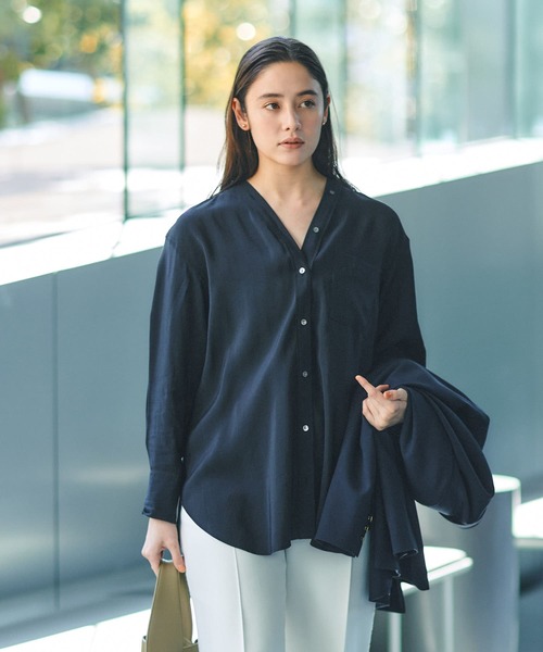 URBAN RESEARCH(アーバンリサーチ)の「ブロードカラーレスブラウス(シャツ/ブラウス・レディース・ブラック/オフホワイト/ベージュ系その他・FREE)」の12枚目の写真