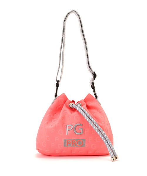 パーリーゲイツPEARLY GATES無地×トリコロゴカートバッグ（ピンク）