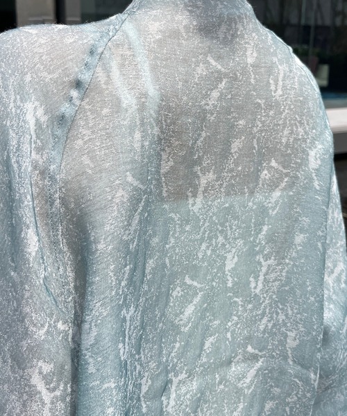 Meli rich（メリーリッチ）の「シアーニュアンスパターンランタンスリーブジップジャケット（ブルゾン・レディース・オフホワイト/グレー・FREE）」の19枚目の写真