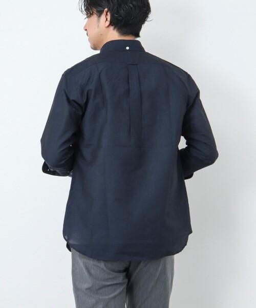 NOLLEY’S（ノーリーズ）の「リネンブレンド クジラボタンダウンシャツ（シャツ/ブラウス・メンズ・ネイビー/ブルー系その他/サックスブルー・S/M/L/XL）」の21枚目の写真