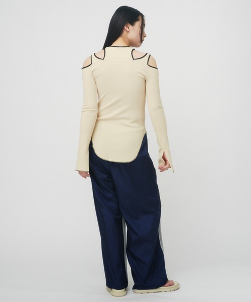 セール】NOTCH DESIGN TERECO RIB TOPS / ノッチデザインテレコ