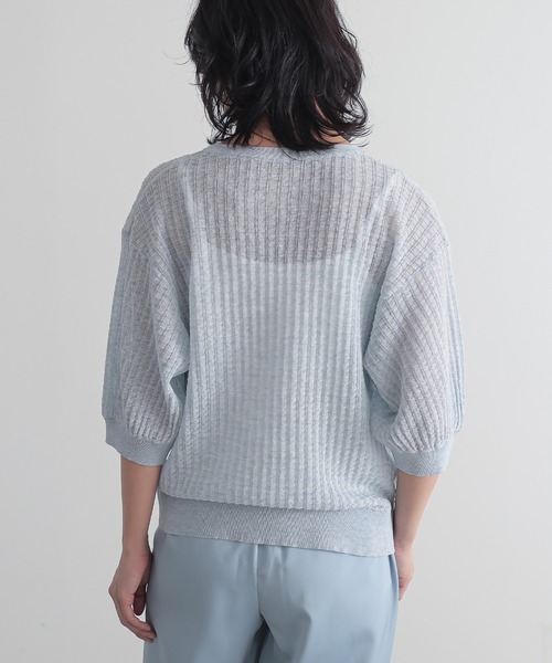 for/c(フォーシー)の「ぽこぽこニットプルオーバー【サスティナブル】(ニット/セーター・レディース・ライトブルー/チャコールグレー/グレー・L/M)」の6枚目の写真