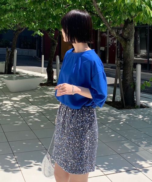 SHEPP(シープ)の「ビッグシルエット ワッフルT(Tシャツ/カットソー・メンズ・ブルー/ホワイト/ブラック/グレー・S/M/L)」の13枚目の写真
