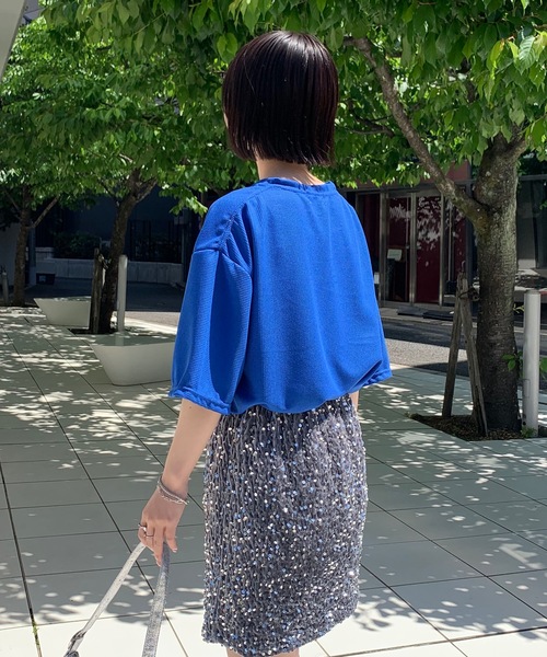 SHEPP(シープ)の「ビッグシルエット ワッフルT(Tシャツ/カットソー・メンズ・ブルー/ホワイト/ブラック/グレー・S/M/L)」の15枚目の写真