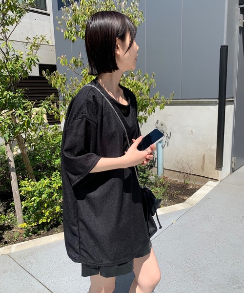 SHEPP(シープ)の「ビッグシルエット ワッフルT(Tシャツ/カットソー・メンズ・ブルー/ホワイト/ブラック/グレー・S/M/L)」の17枚目の写真