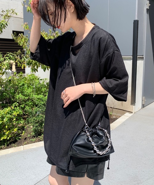 SHEPP(シープ)の「ビッグシルエット ワッフルT(Tシャツ/カットソー・メンズ・ブルー/ホワイト/ブラック/グレー・S/M/L)」の19枚目の写真