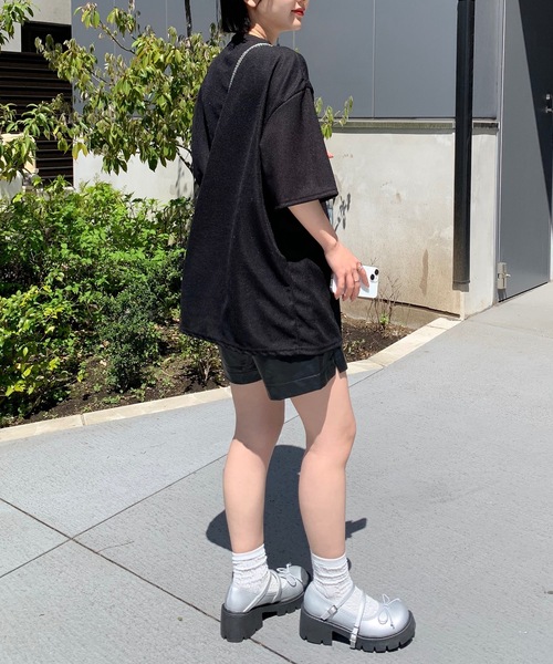SHEPP(シープ)の「ビッグシルエット ワッフルT(Tシャツ/カットソー・メンズ・ブルー/ホワイト/ブラック/グレー・S/M/L)」の21枚目の写真