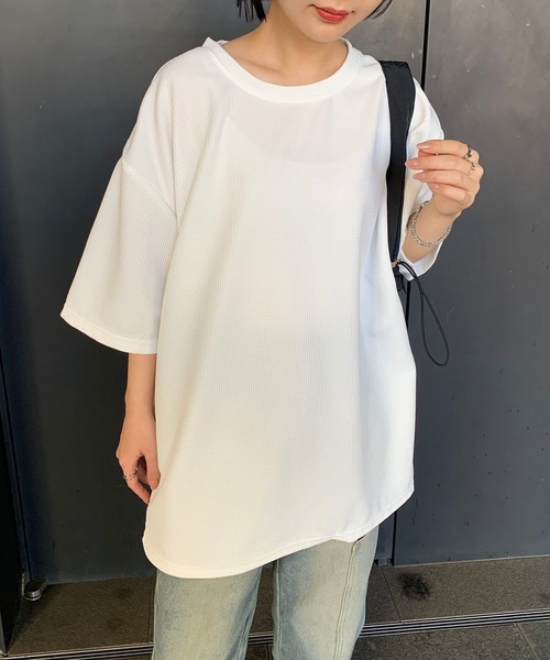 SHEPP(シープ)の「ビッグシルエット ワッフルT(Tシャツ/カットソー・メンズ・ブルー/ホワイト/ブラック/グレー・S/M/L)」の22枚目の写真