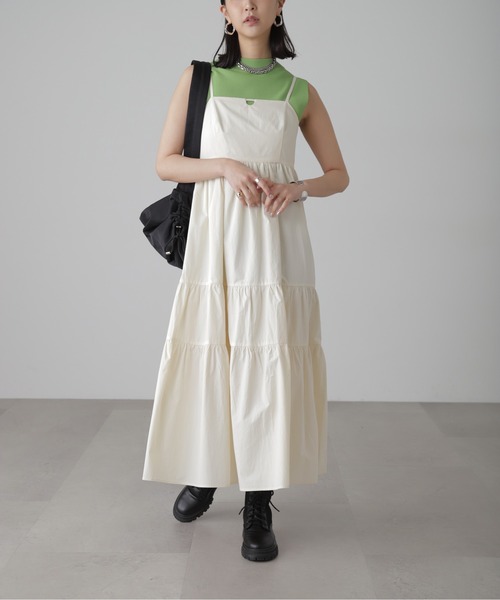 FREE'S MART(フリーズマート)の「◆コットンティアードキャミソールワンピース(ワンピース・レディース・ブルー系その他/ホワイト/ホワイト系その他/ブラック・SMALL/MEDIUM)」の2枚目の写真