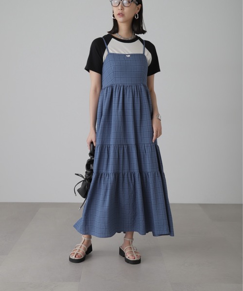 FREE'S MART(フリーズマート)の「◆コットンティアードキャミソールワンピース(ワンピース・レディース・ブルー系その他/ホワイト/ホワイト系その他/ブラック・SMALL/MEDIUM)」の6枚目の写真