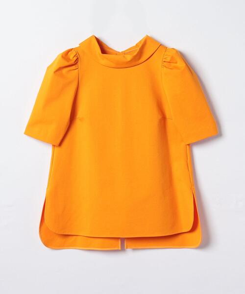 LANVIN en Bleu（ランバンオンブルー）の「ストレッチポンチロールカラーブラウス（シャツ/ブラウス・レディース・オレンジ/オフホワイト/ブラック・38）」の4枚目の写真