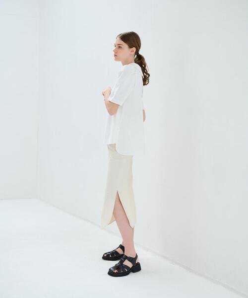 LANVIN en Bleu（ランバンオンブルー）の「ストレッチポンチロールカラーブラウス（シャツ/ブラウス・レディース・オレンジ/オフホワイト/ブラック・38）」の7枚目の写真