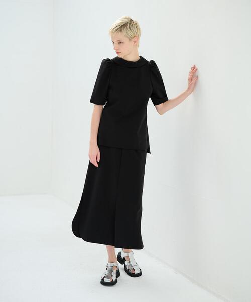 LANVIN en Bleu（ランバンオンブルー）の「ストレッチポンチロールカラーブラウス（シャツ/ブラウス・レディース・オレンジ/オフホワイト/ブラック・38）」の12枚目の写真