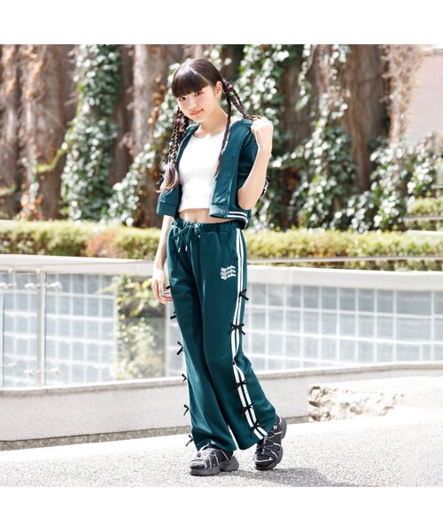 algy（アルジー）の「【ACTIVE/接触冷感/セットアップ可】りぼんラインパンツ（スウェットパンツ・キッズ・ブラック/グリーン・MEDIUM/X-SMALL/XX-SMALL/SMALL）」の6枚目の写真