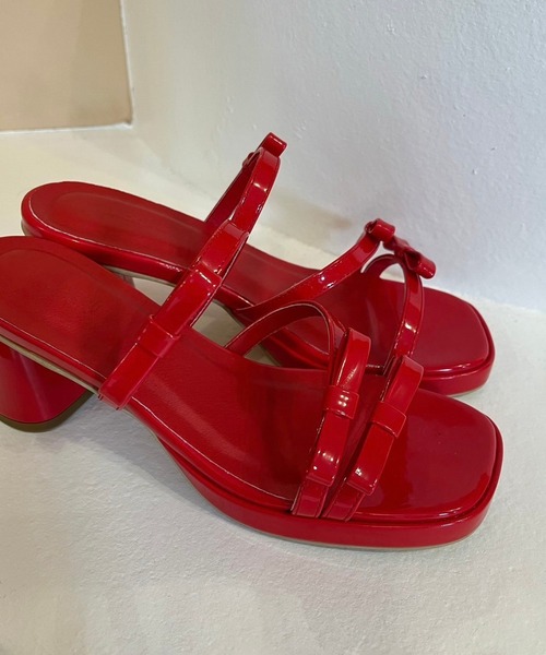 one after another NICE CLAUP（ワンアフターアナザーナイスクラップ）の「ストーム付きリボンストラップサンダル（サンダル・レディース・レッド/シルバー/ブラック・S/M/L）」の13枚目の写真