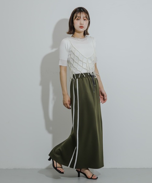 SENSE OF PLACE by URBAN RESEARCH（センスオブプレイスバイアーバンリサーチ）の「ラメラインスカート（スカート・レディース・ブラック/ベージュ/チャコールグレー/カーキ・ONE）」の9枚目の写真