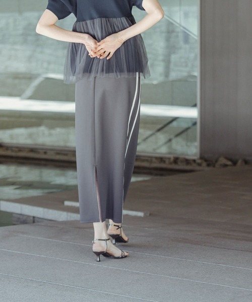 SENSE OF PLACE by URBAN RESEARCH（センスオブプレイスバイアーバンリサーチ）の「ラメラインスカート（スカート・レディース・ブラック/ベージュ/チャコールグレー/カーキ・ONE）」の7枚目の写真