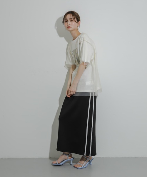 SENSE OF PLACE by URBAN RESEARCH（センスオブプレイスバイアーバンリサーチ）の「ラメラインスカート（スカート・レディース・ブラック/ベージュ/チャコールグレー/カーキ・ONE）」の20枚目の写真