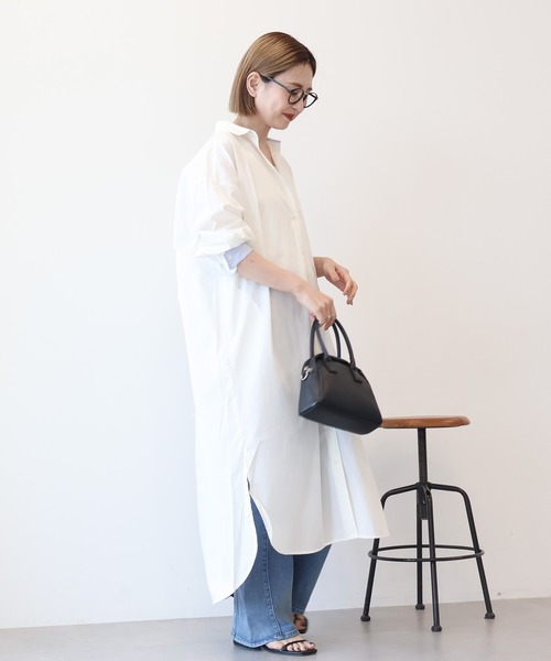 AMERICAN HOLIC（アメリカンホリック）の「UVカット綿ブロードシャツワンピース（シャツワンピース・レディース・オフホワイト/ストライプ・L/M）」の14枚目の写真