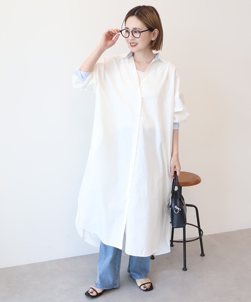 AMERICAN HOLIC（アメリカンホリック）の「UVカット綿ブロードシャツワンピース（シャツワンピース・レディース・オフホワイト/ストライプ・L/M）」の20枚目の写真