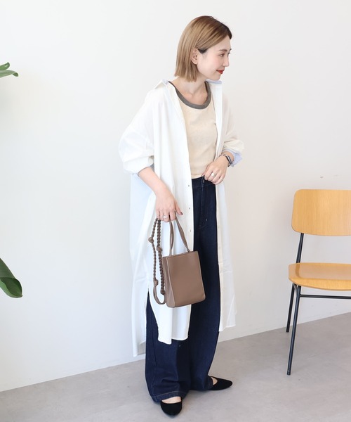 AMERICAN HOLIC（アメリカンホリック）の「UVカット綿ブロードシャツワンピース（シャツワンピース・レディース・オフホワイト/ストライプ・L/M）」の9枚目の写真