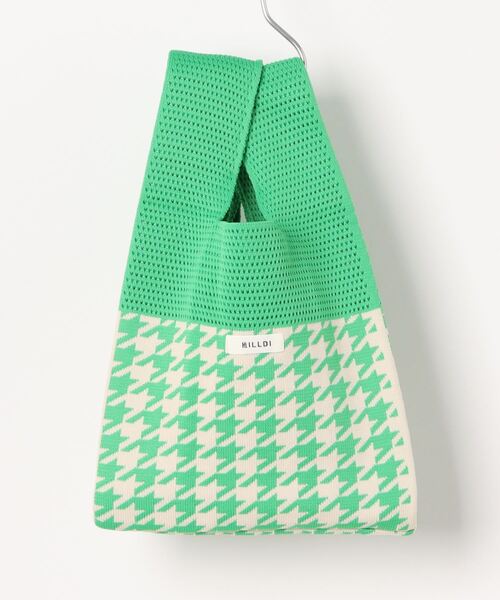 STYLEBLOCK(スタイルブロック)の「千鳥格子柄切替ミニニットトートバッグ(トートバッグ・レディース・ブラウン/レッド/グリーン/ホワイト・FREE)」の14枚目の写真